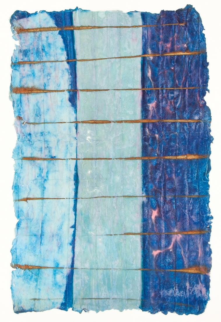 4 Bunny Goldman hand made dyed paper compositions (1 of 16)