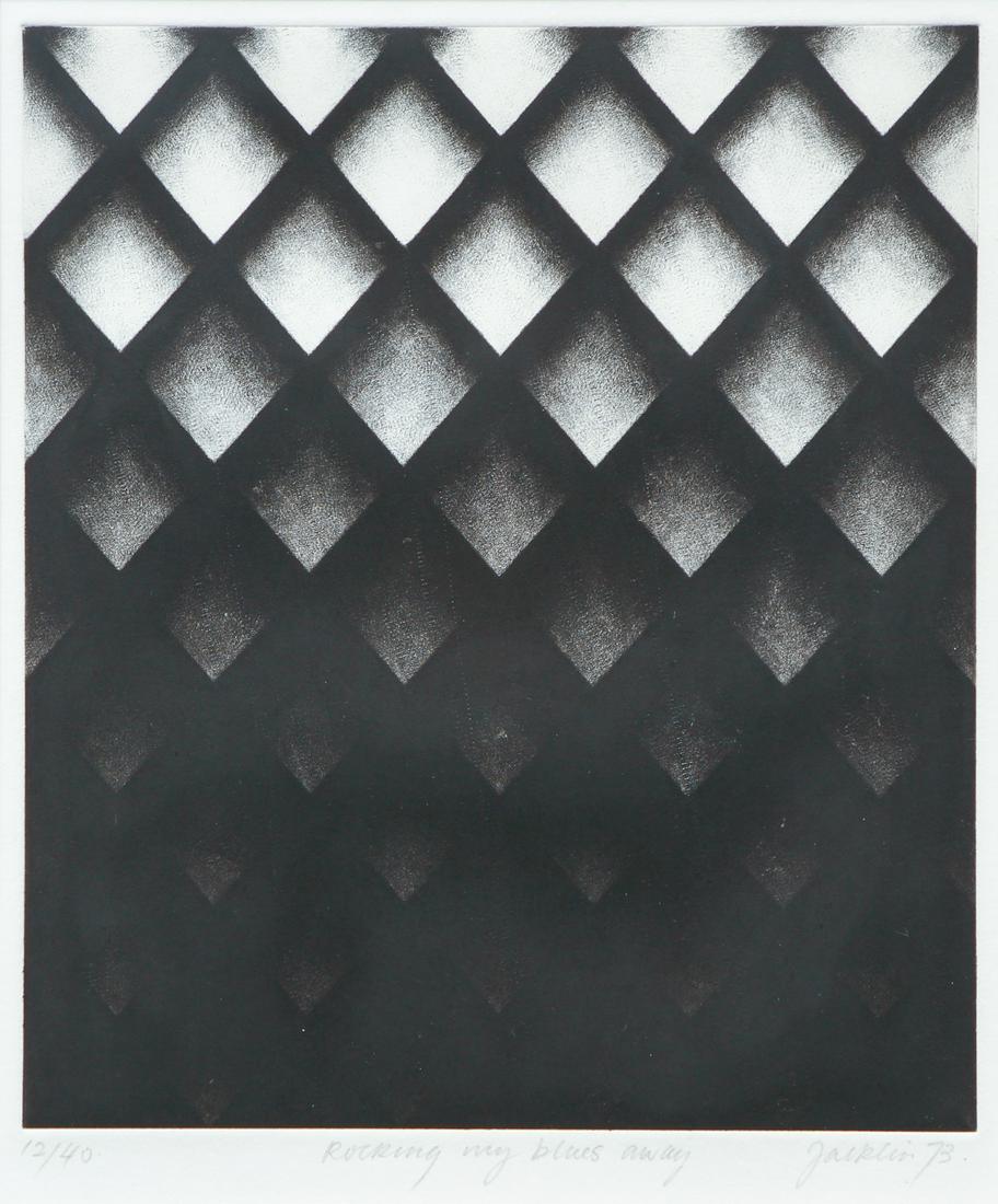 Bill Jacklin 1973 mezzotint Rocking My Blues Away (1 of 9)