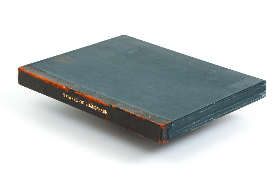 Giraud Flowers Shakespeare Chromolithos: Giraud, Jane Elizabeth, The Flowers of Shakespeare, 1845, First Edition, Day and Haghe, London, hardcover, 4to. (12.5 x 9.75 inches), original green boards rebacked and edged in 20th century morocco, 