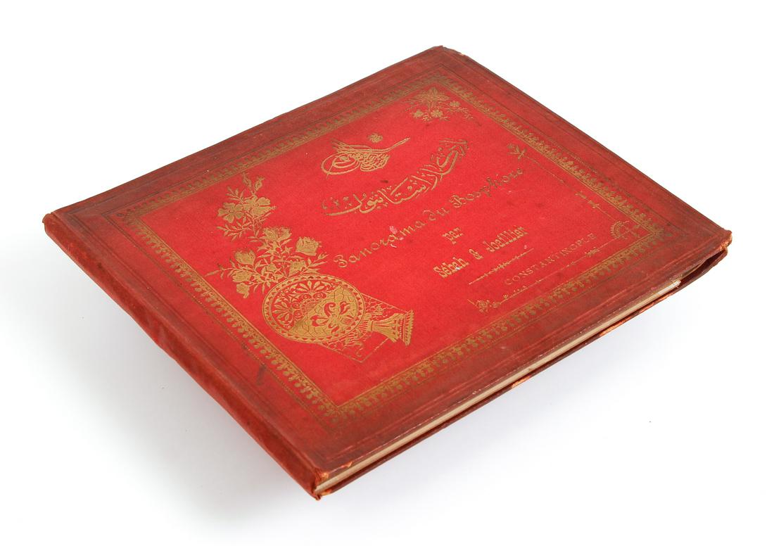 Sebah Joaillier Panorama Bosphore Albumen Photos: Sebah, Jean Pascal, Panorama du Bosphore (Bosporus) six photos joined together to show a panorama of the Bosporus Strait in northwestern Turkey, Sebah and Joaillier, Constantinople, c.1890s, hardcover