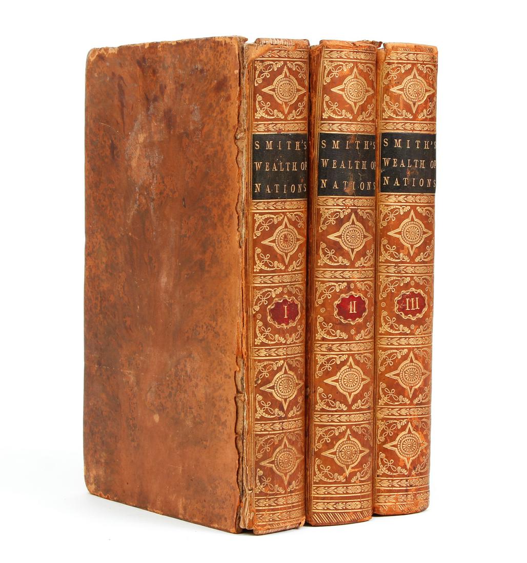 Adam Smith Wealth Nations 1784 Third ed: Smith, Adam. An Inquiry into the Nature and Causes of the Wealth of Nations, Third Edition, complete in 3 volumes. London, W. Strahan and T. Cadell, 1784. Hardcover, 8vos. (8.5 x 5.5 inches), contempo