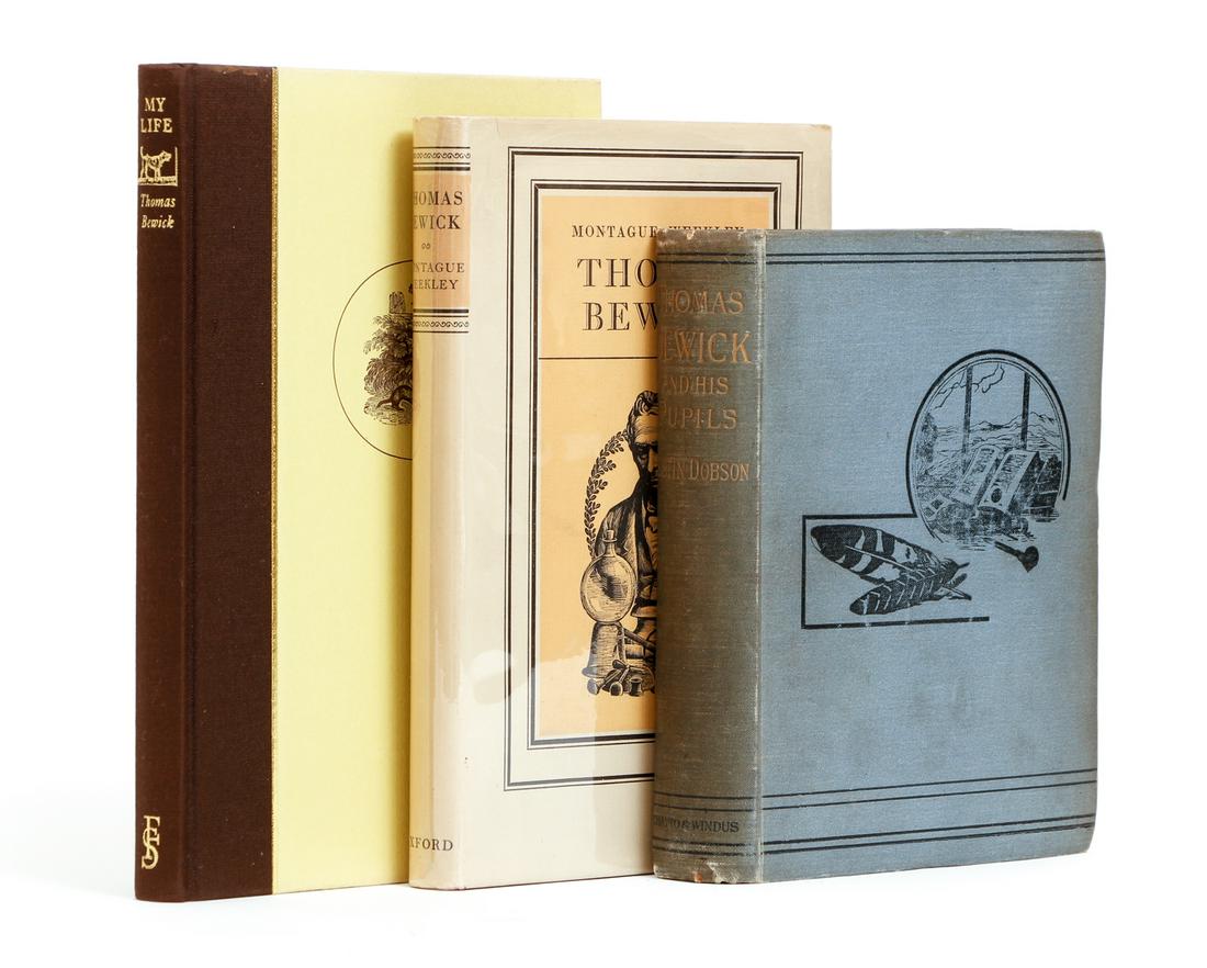 Thomas Bewick 3 volume lot Dobson: Lot of 3 books about Thomas Bewick: Thomas Bewick and His Pupils by Dobson, 1899 / Thomas Bewick by Montague Weekley, 1953, in DJ /as Bewick, My Life, Folio Society 1981.