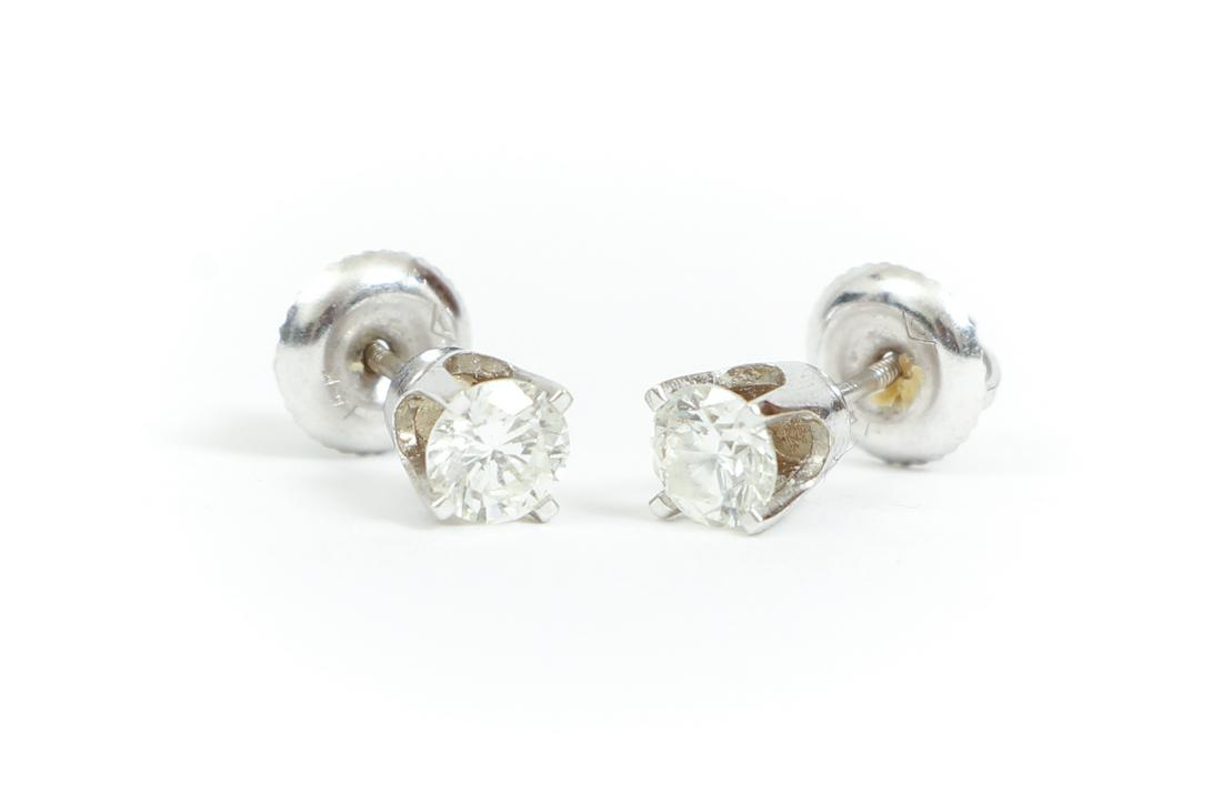 14K White Gold Diamond Earrings (1 of 2)