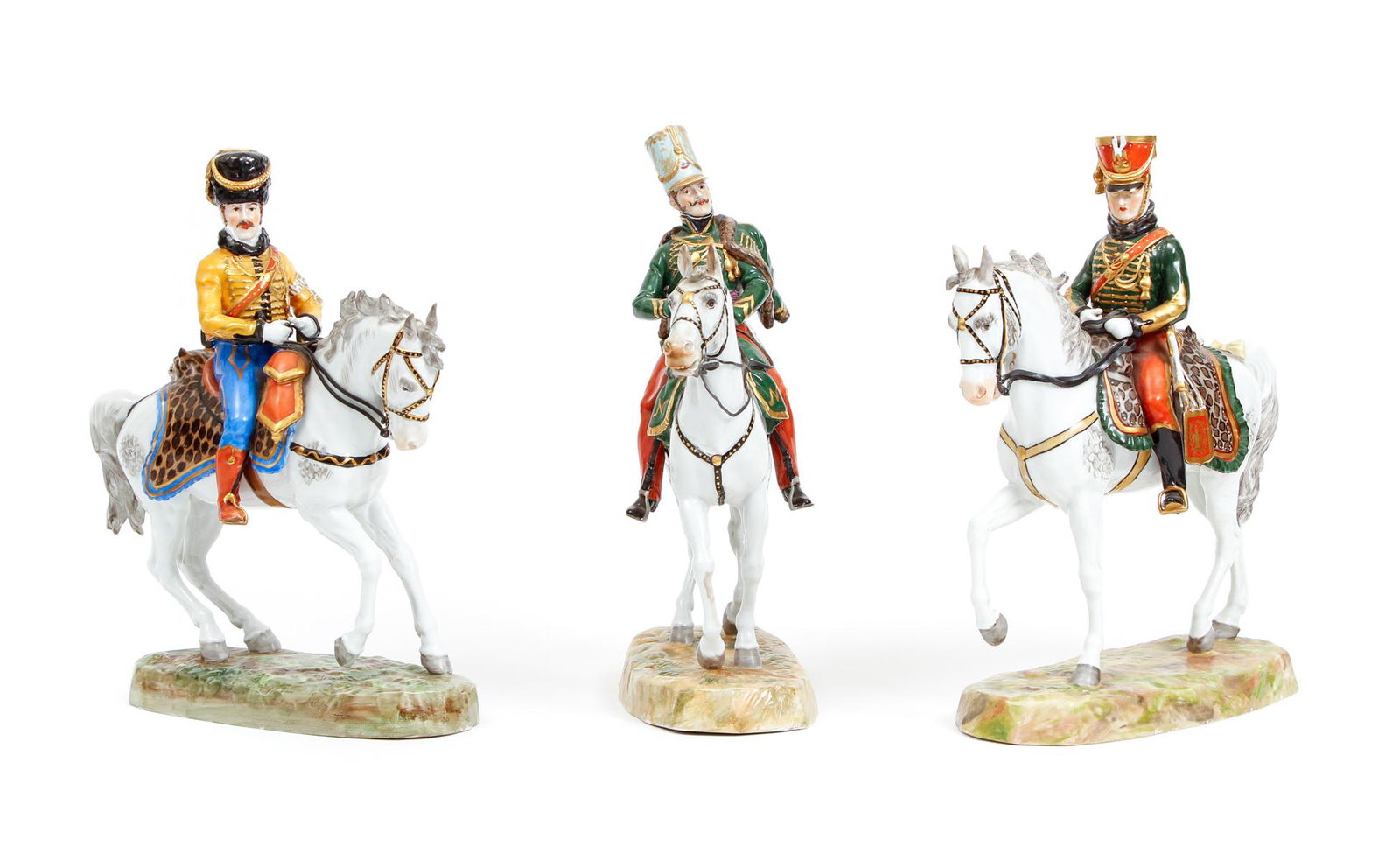 Group 3 Dresden Porcelain Soldiers Horseback (1 of 14)
