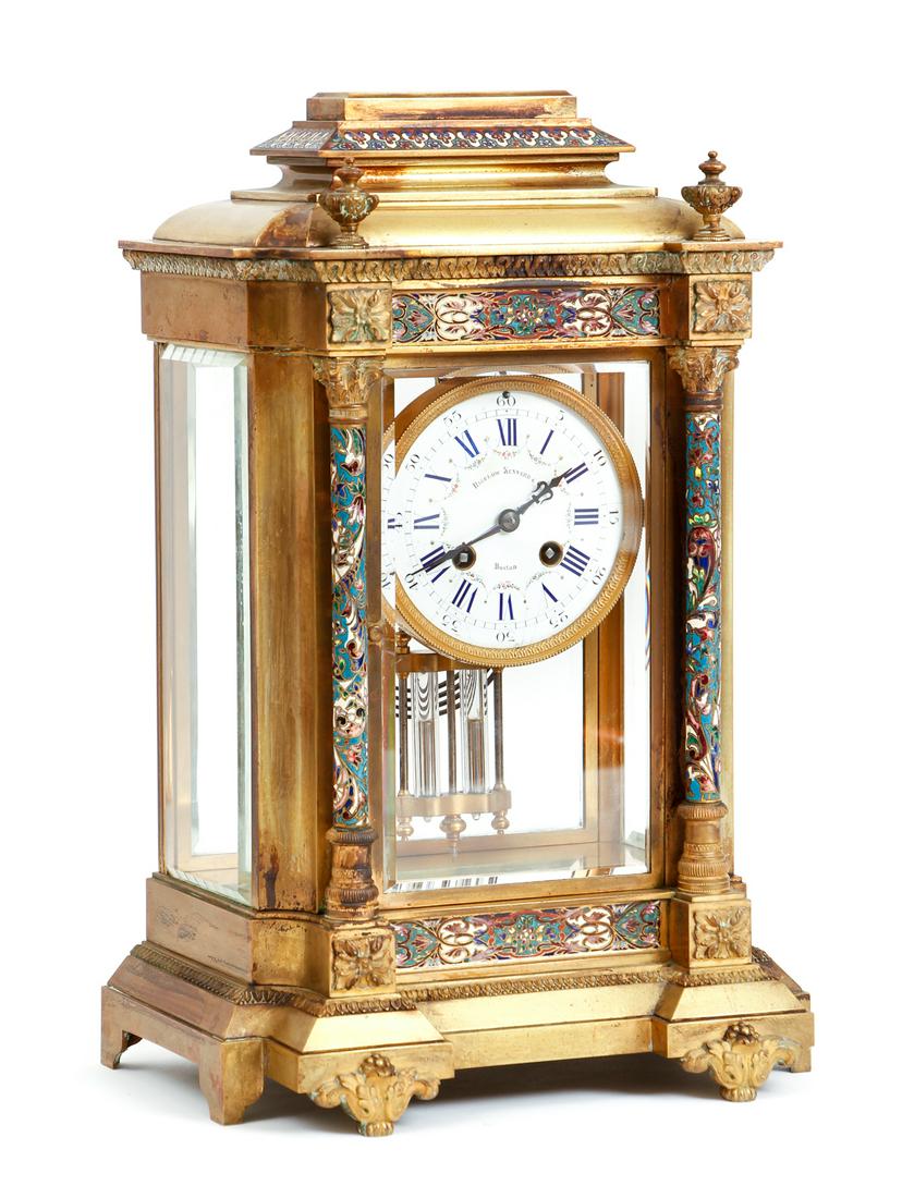 French Champleve Brass Clock Bigelow Kennard (1 of 14)