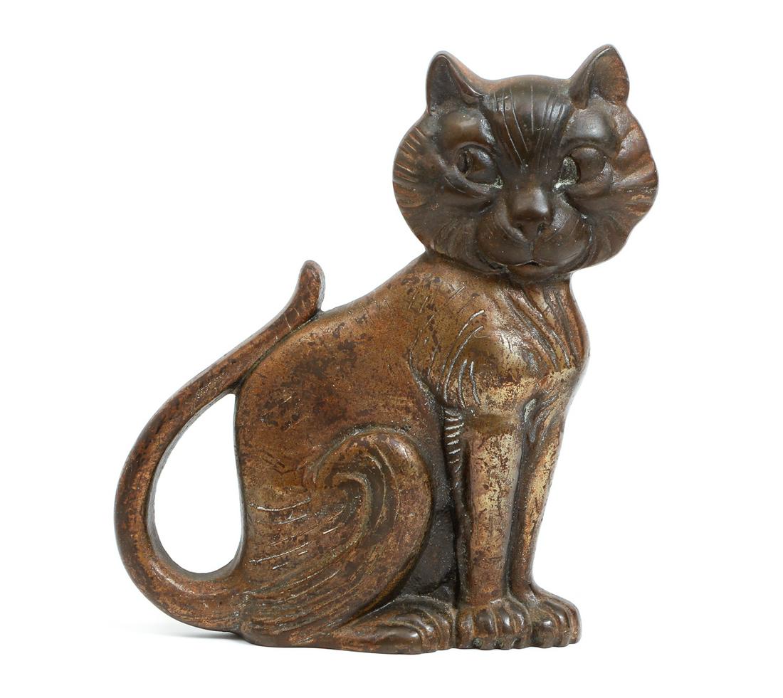 Seated Cat Iron Door Stop Greenblatt (1 of 8)