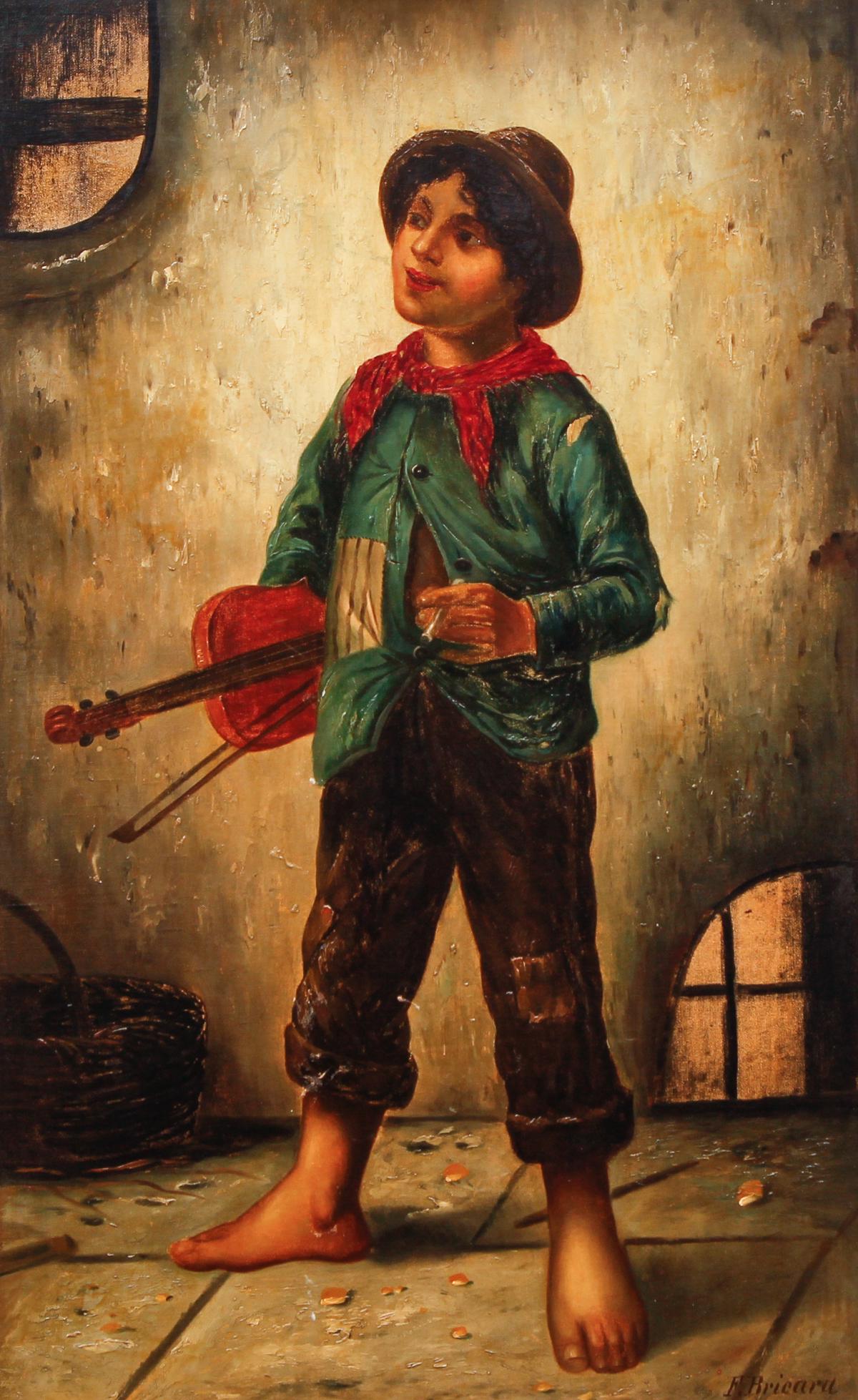 Bricard Oil Painting Boy with Violin (1 of 9)