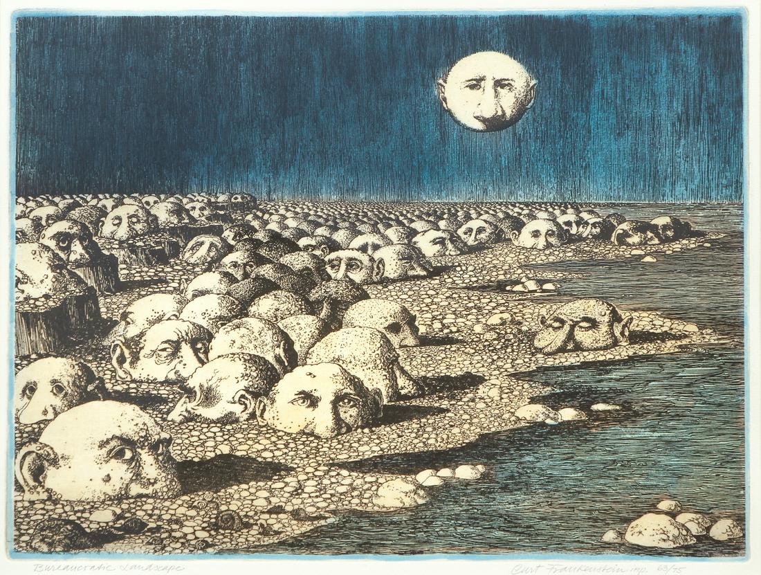 Curt Frankenstein Bureaucratic Landscape Etching Signed (1 of 8)