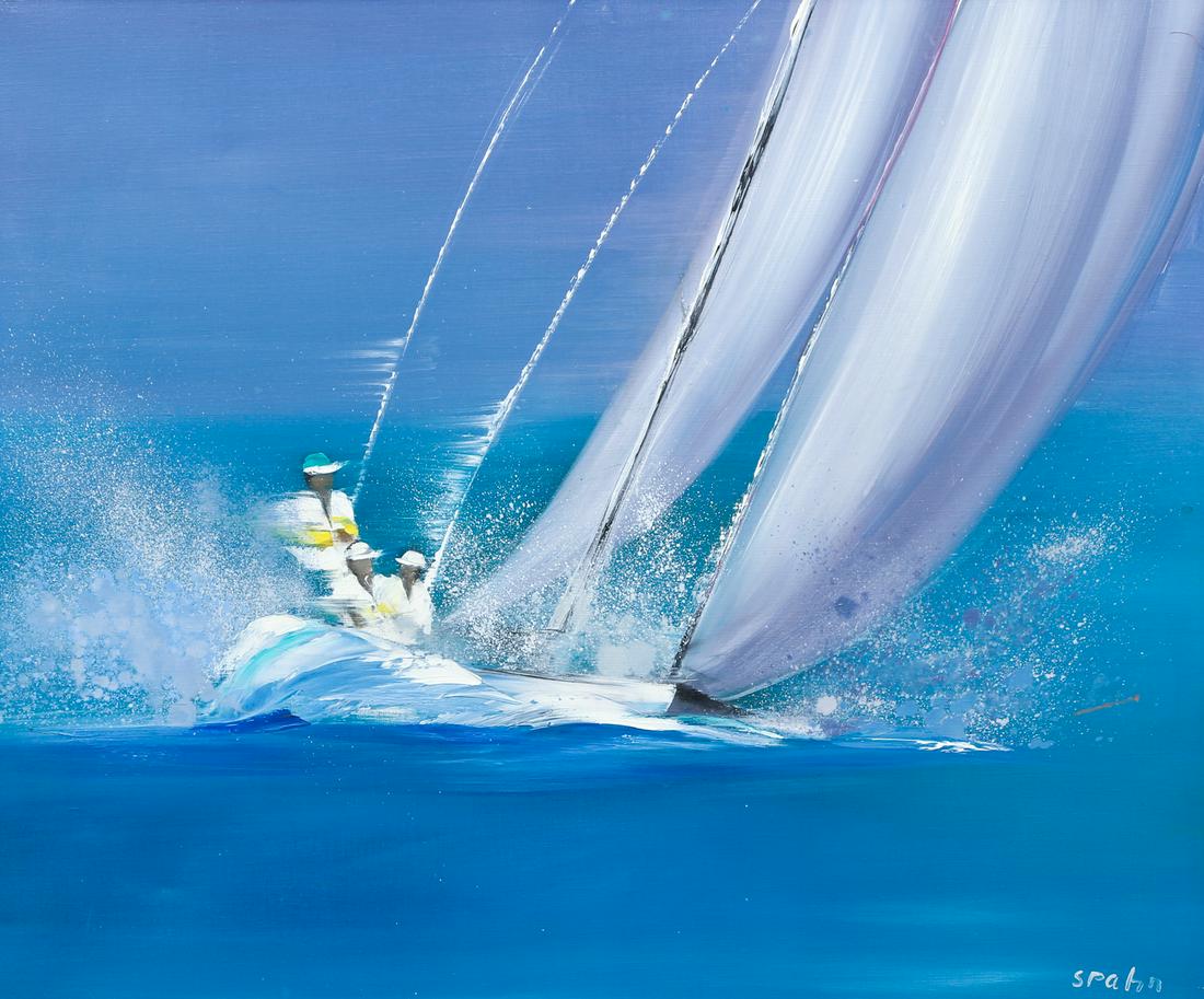 Victor Spahn oil painting Sailing (1 of 9)