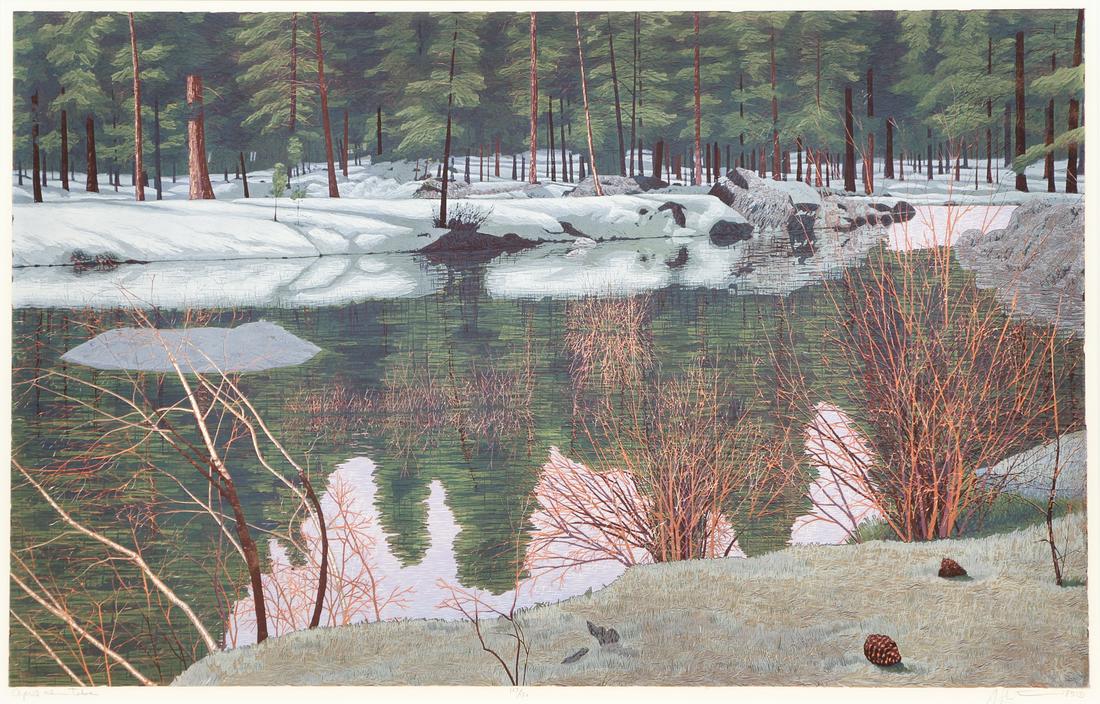 Gordon Mortensen April in Tahoe 1985 Color Woodcut (1 of 9)