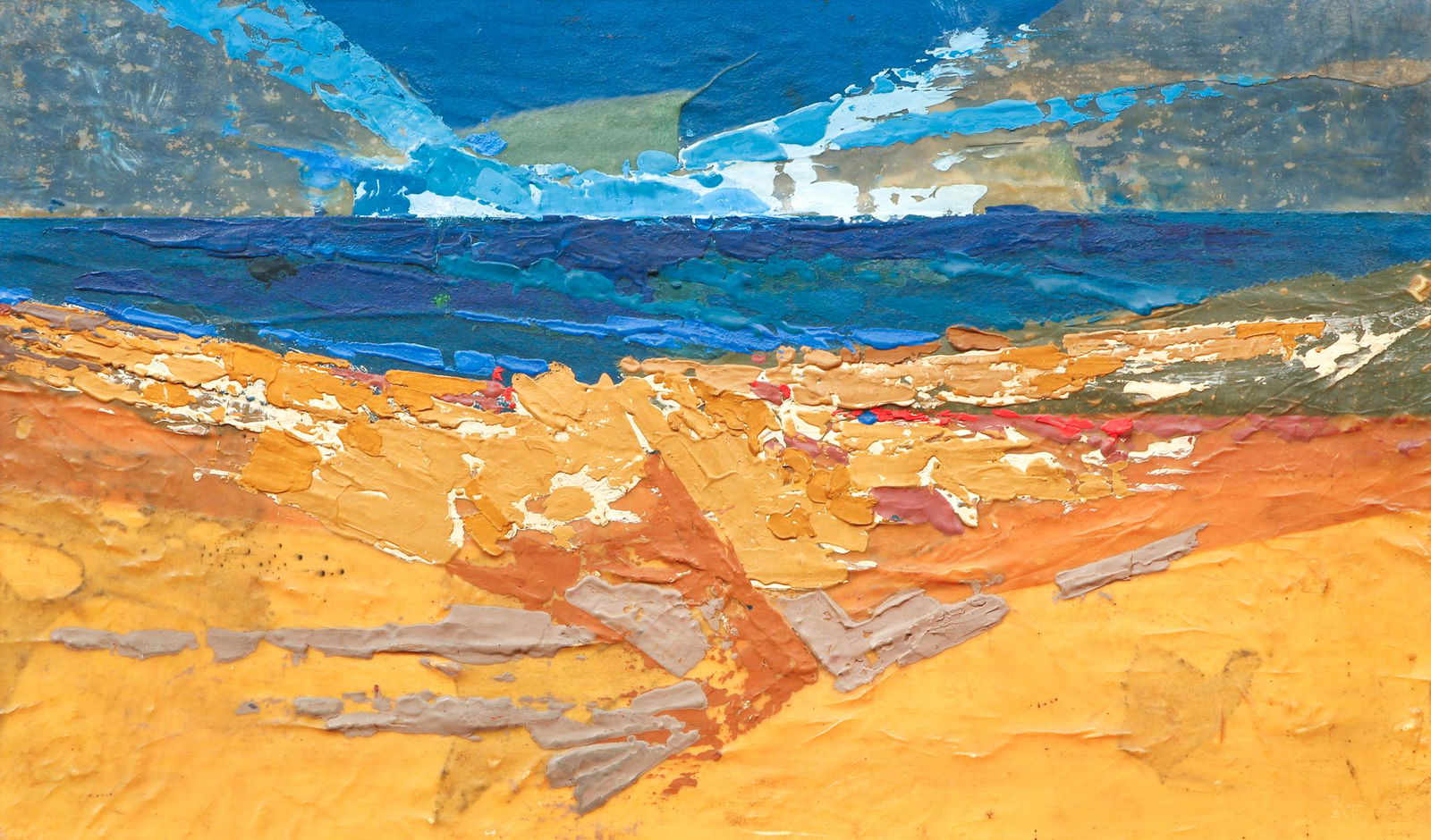 Robert Klein encaustic 1967 ptg. Blue Lake (1 of 7)