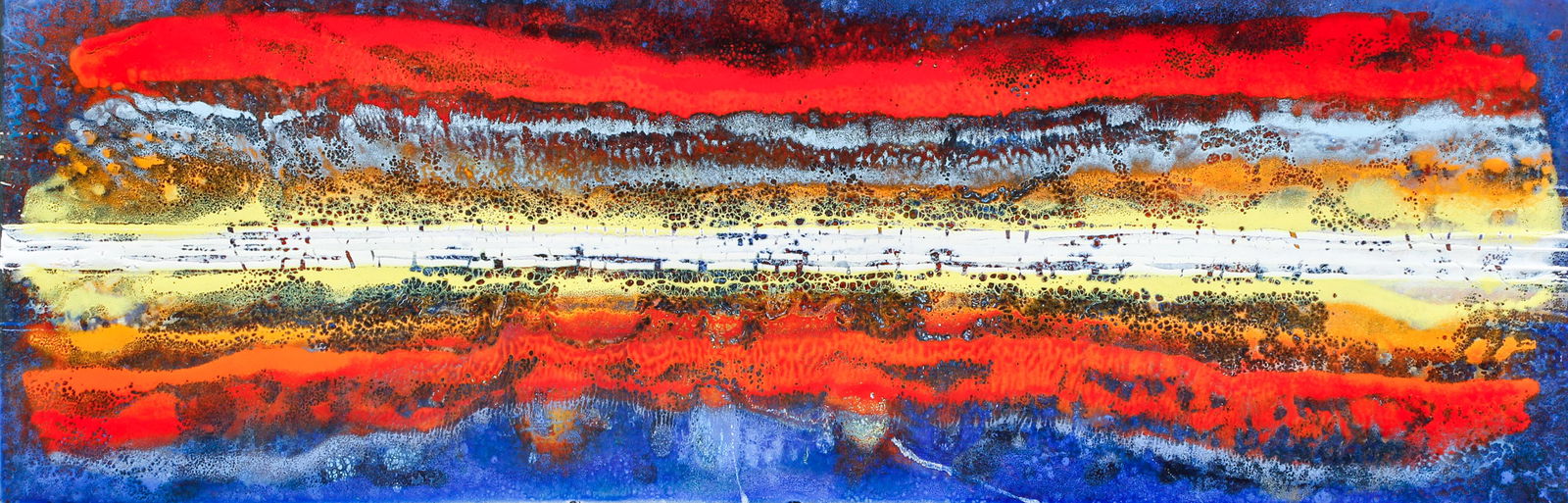 Virgil Cantini 1996 enamel on metal Abstract Landscape (1 of 10)