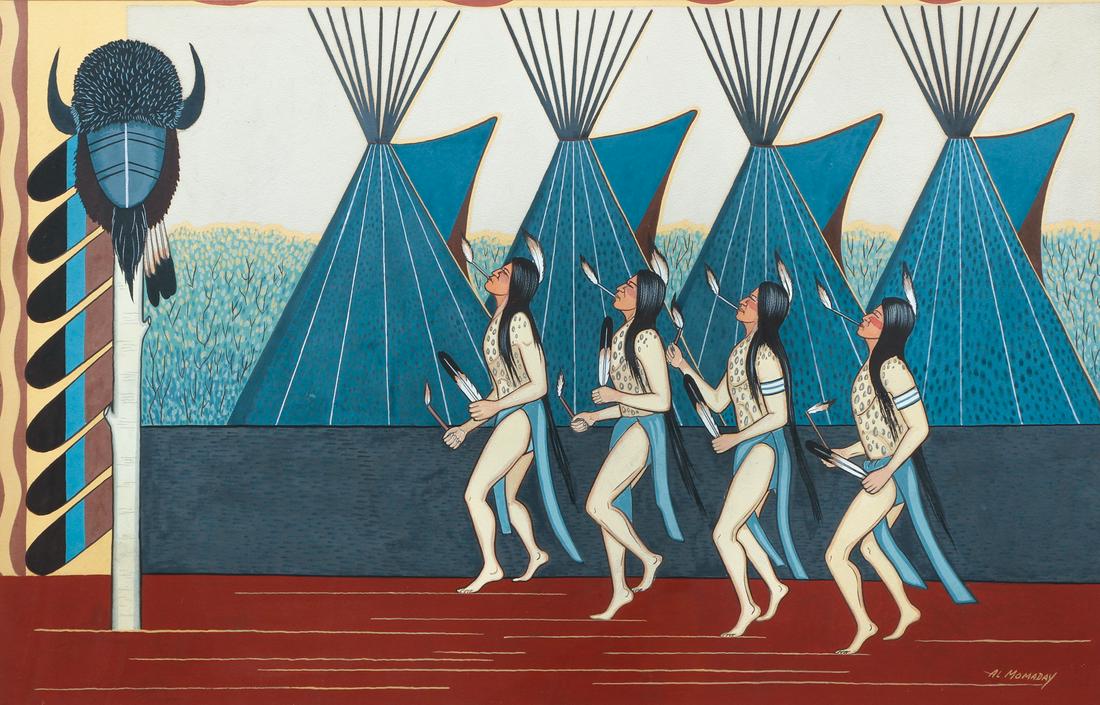 Alfred Momaday Native American Kiowa Painting (1 of 8)