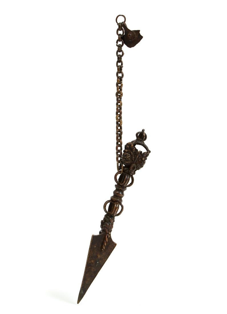 Tibetan Copper Phurpa Kila Dagger Stake (1 of 10)