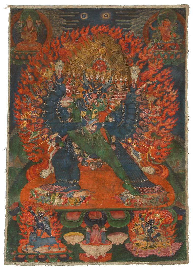 Tibetan Thangka Wrathful Vajrabhairava (1 of 11)