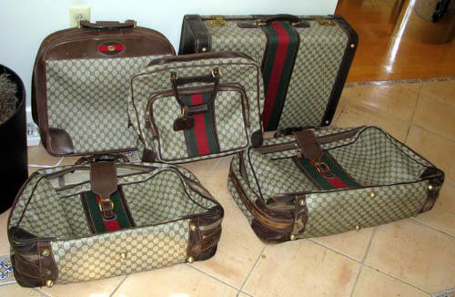 vintage gucci luggage set 5 piece