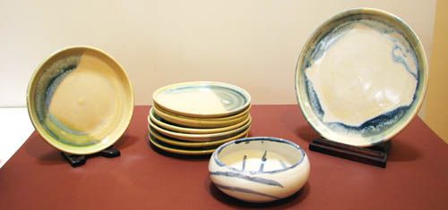 9 Ceramic Plates and 1 bowl by Klara Kaufman