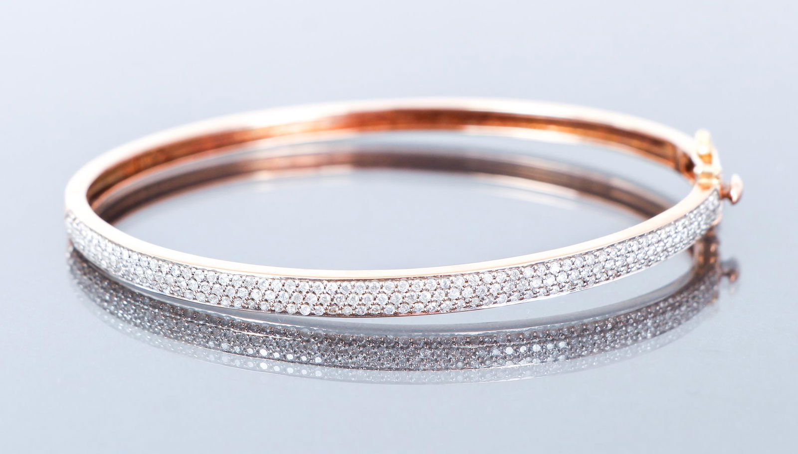 14K Rose Gold Diamond Pave Bangle (1 of 7)