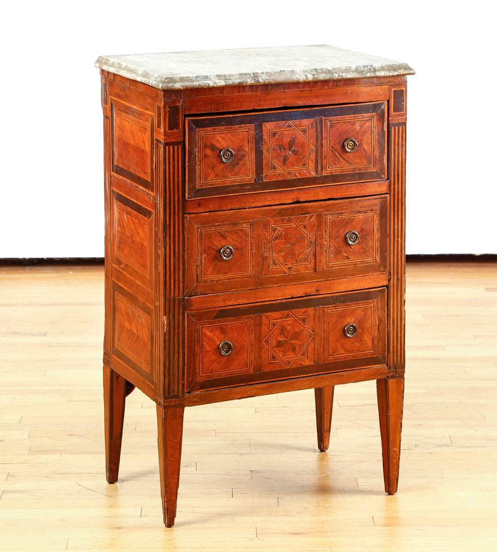 French Marble Top 3 Drawer Commode (1 of 11)