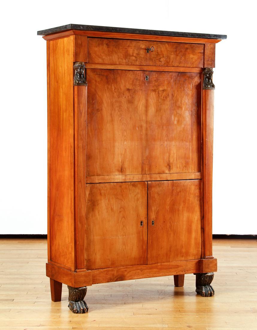 Biedermeier marble topped Drop Leaf Desk (1 of 11)