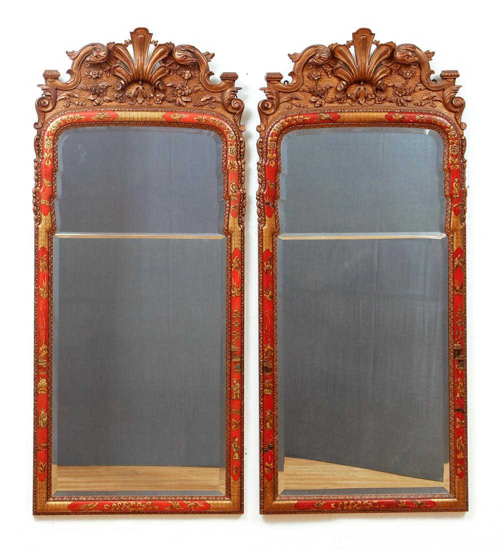 Pair of Queen Anne style Hall Mirrors (1 of 9)