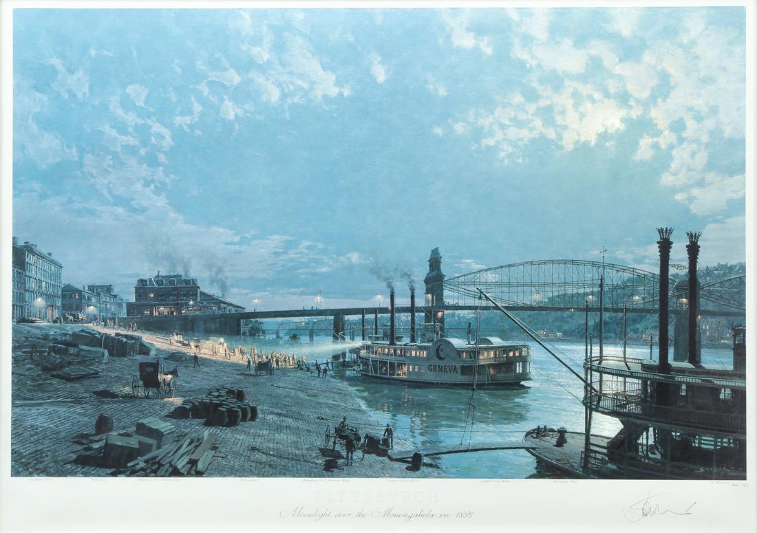 John Stobart Pittsburgh Maritime Signed Litho (1 of 9)