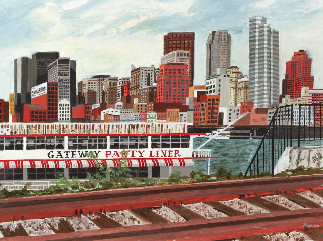 Sandra Sheeran painting Pittsburgh from The Allegheny (1 of 9)