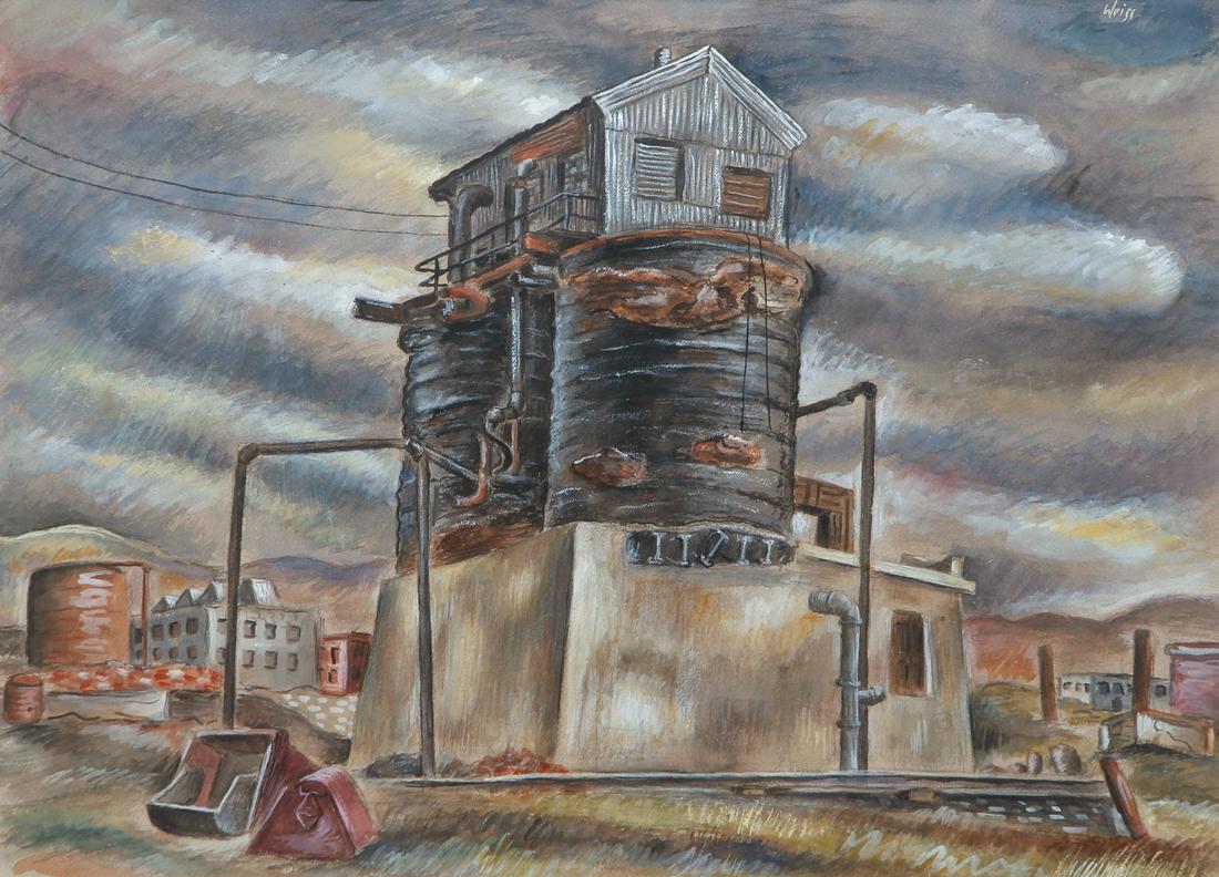 Milton Weiss Gouache Painting Water Tank (1 of 8)