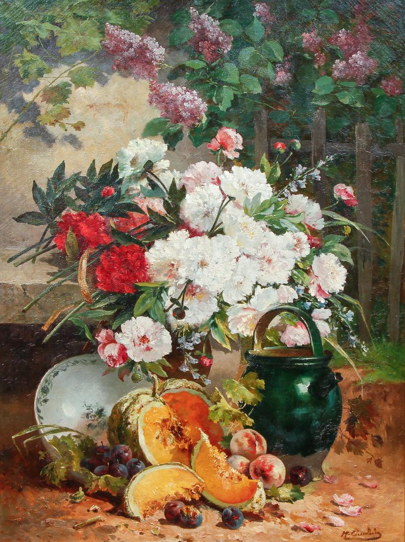 Eugene Henri Cauchois Flower and Fruit Still Life large (1 of 8)
