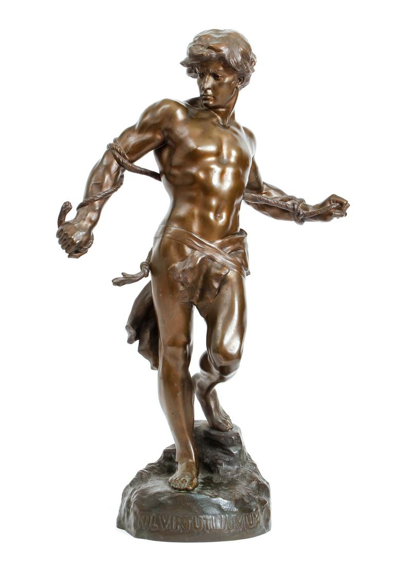 Gauquie Bronze Sculpture Man in Bondage (1 of 14)