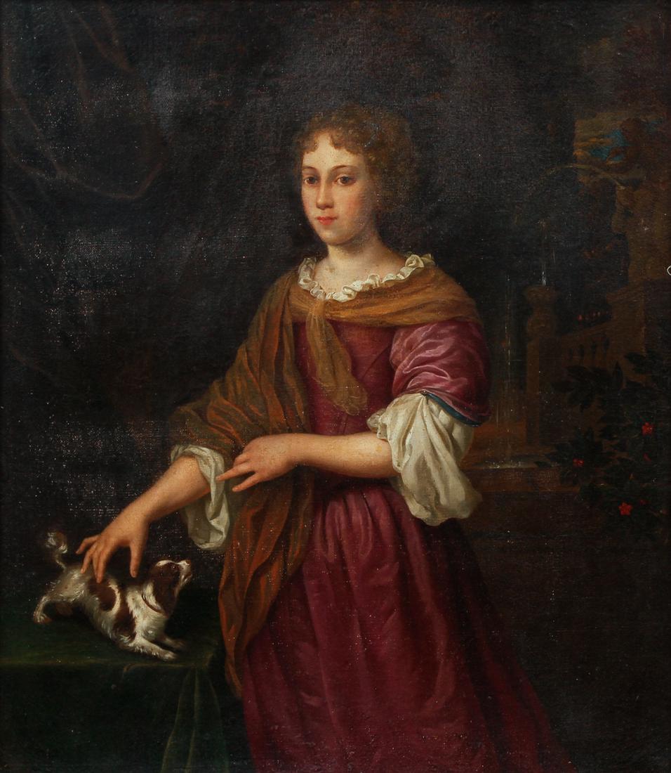Attributed to Sir Peter Lely Oil Painting Dog (1 of 8)