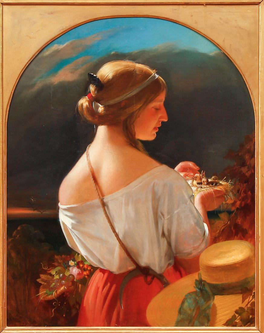 Franz Van Severdonck oil Girl with Bird's Nest (1 of 9)