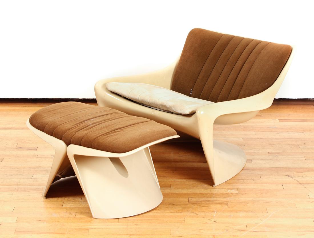 Space Age Steen Ostergaard Molded Plastic Chair Ottomon (1 of 12)