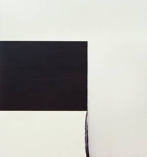 Callum Innes 1997 Exposed Painting (Paynes Grey): Innes, Callum (Scottish, born 1962), Exposed Painting (Paynes Grey), oil on canvas, 67.75 x 63.25 inches, signed on canvas overlap and on stretcher bar reverse, Provenance: Sean Kelly Gallery, New Yor