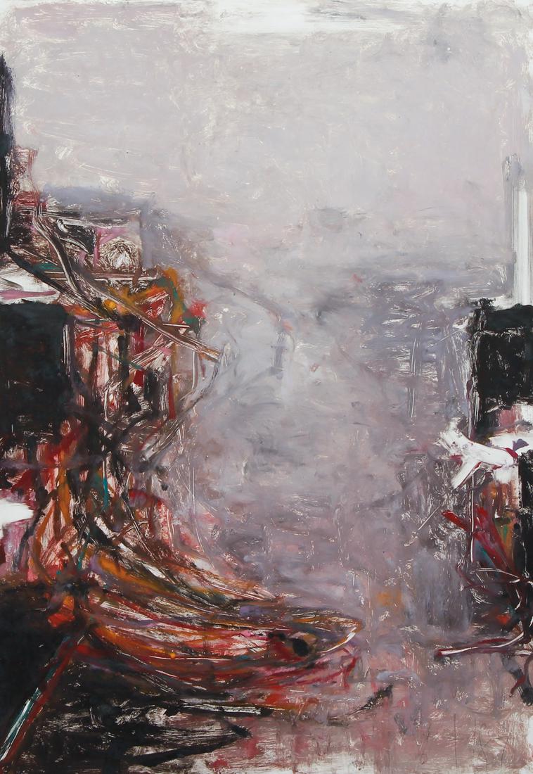 Tom Lieber 1987 Abstract painting on paper (1 of 7)