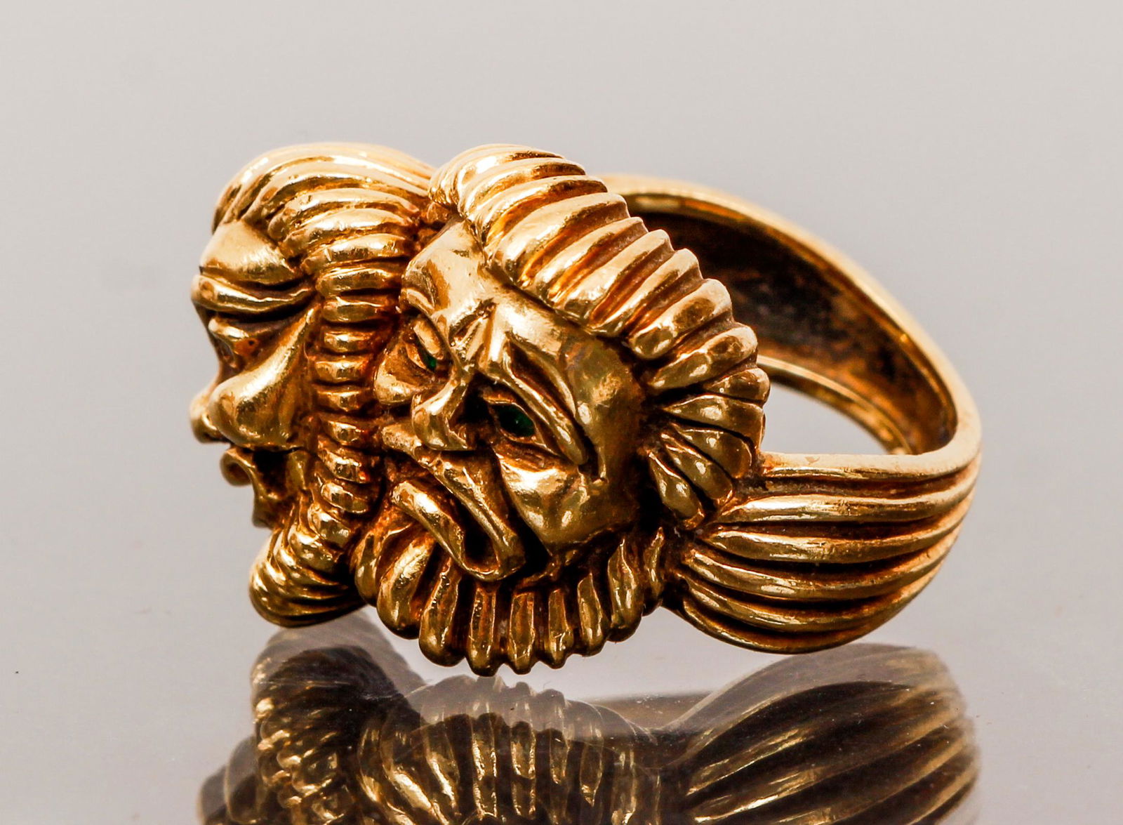18K Custom Designed Comedy and Tragedy Ring (1 of 5)