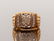 Mens 14K Gold Diamond Signet Ring