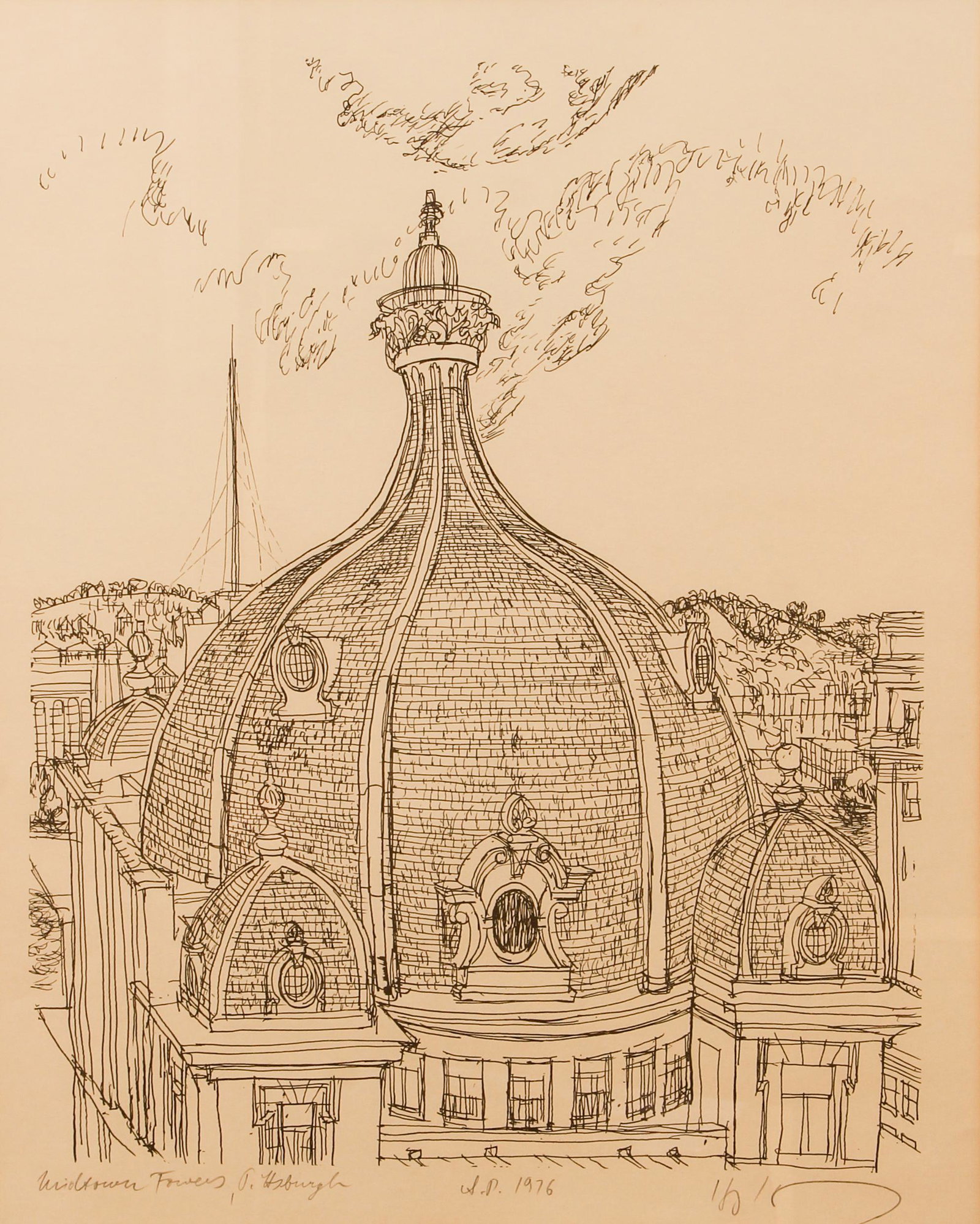 Henry Koerner 1976 Midtown Towers Lithograph (1 of 5)