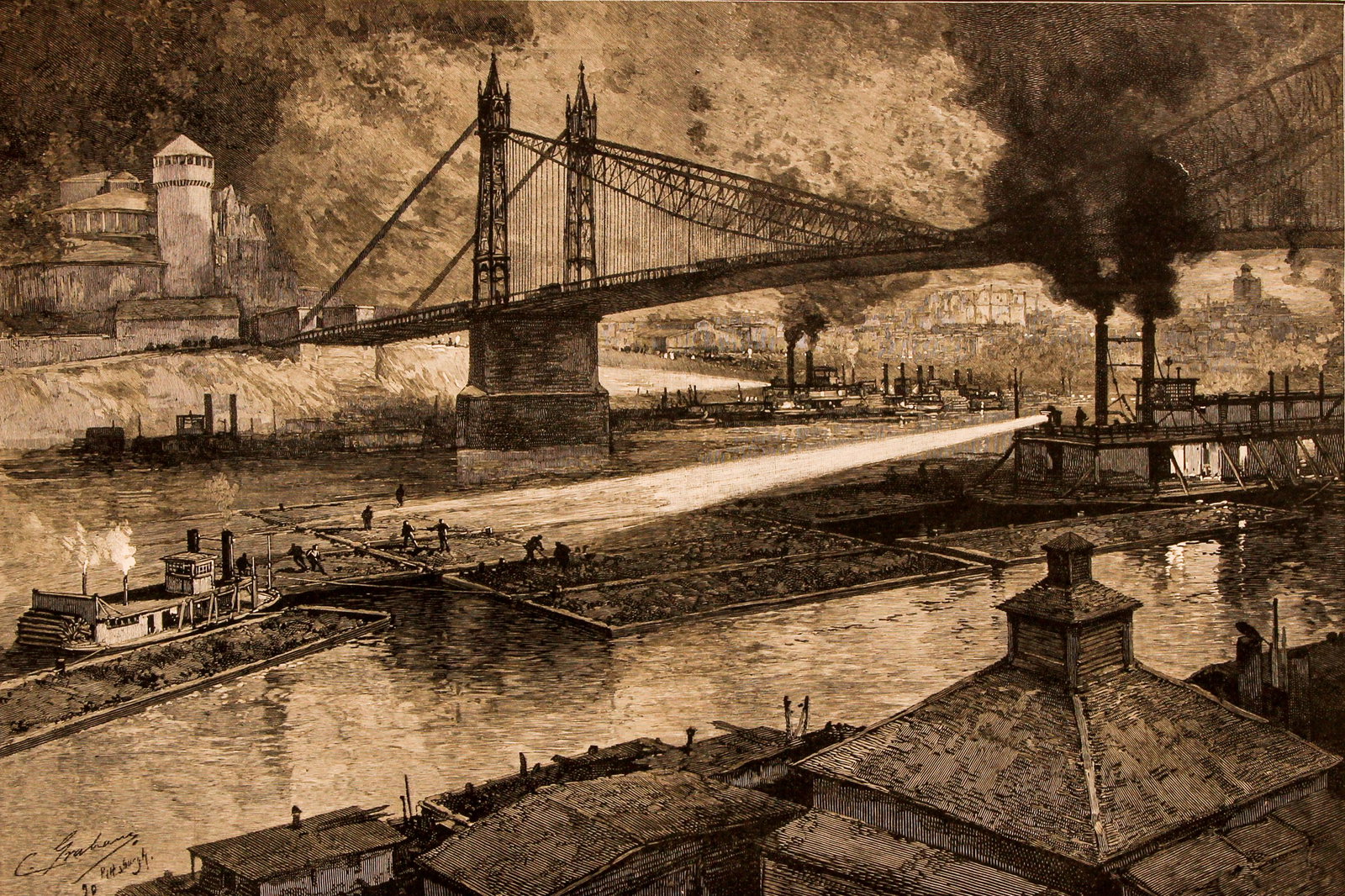 Harpers Weekly, June 14, 1890, Searchlight at (1 of 4)