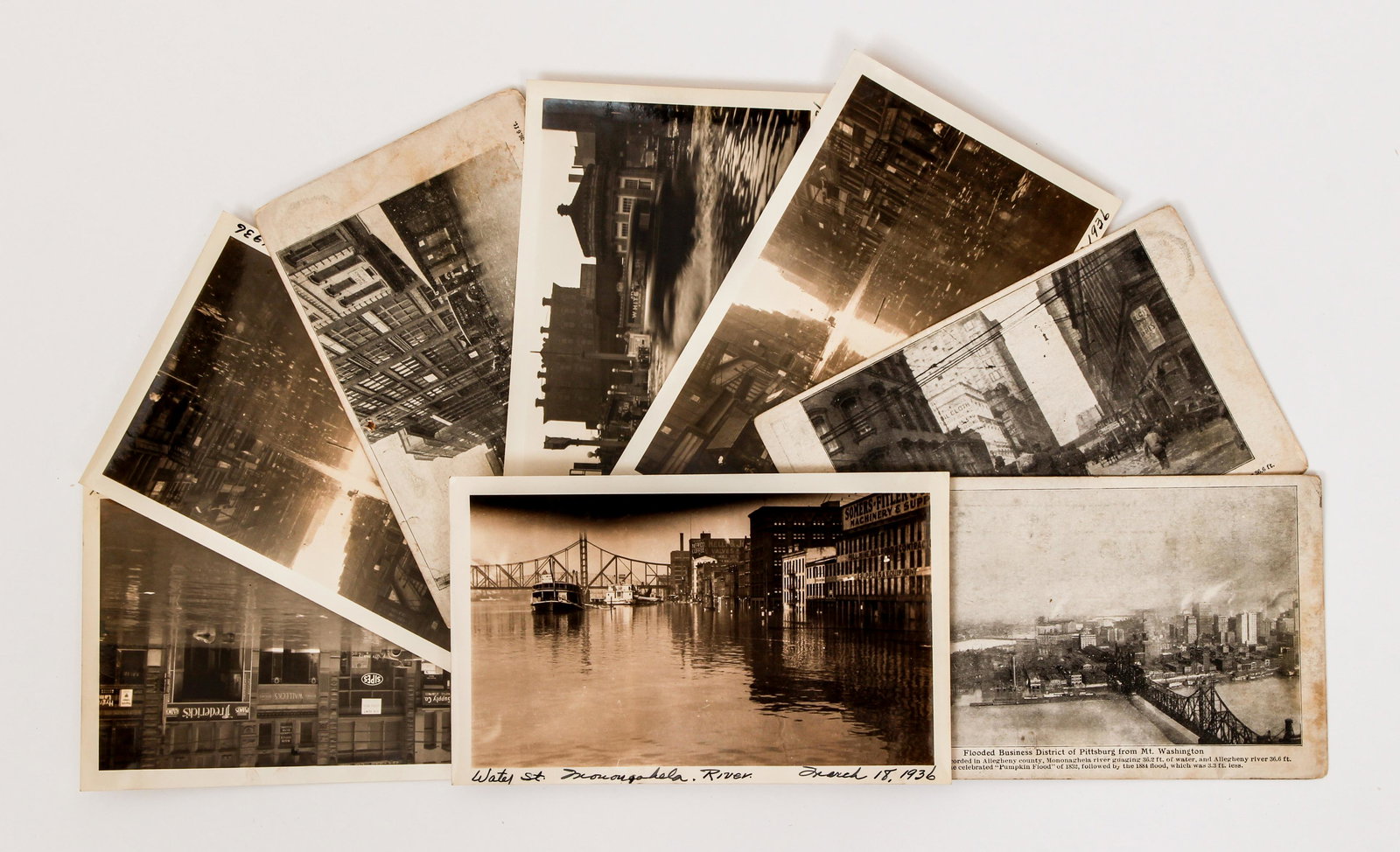 1936 Pittsburgh Flood 5 photos and 3 postcards (1 of 1)