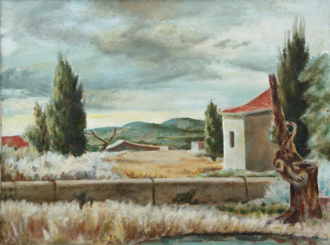 Jack J. Greitzer 1936 oil Outskirts Florence Italy (1 of 10)