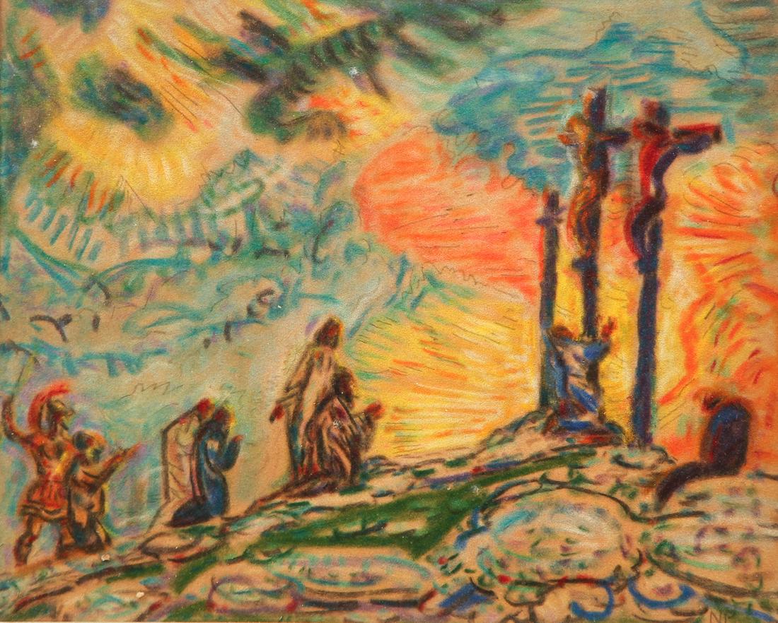 Nicholas Petkovich Attr. Pastel Drawing (1 of 8)