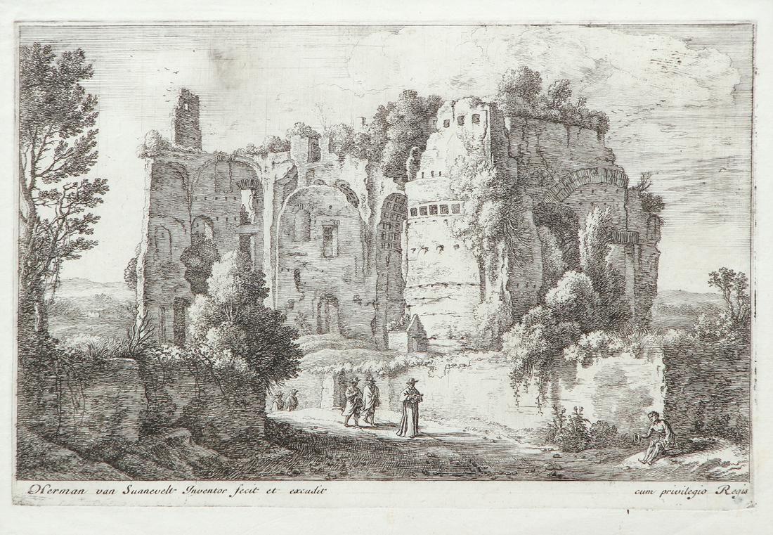 Swanevelt Etching Cardinal Roman Ruins (1 of 7)