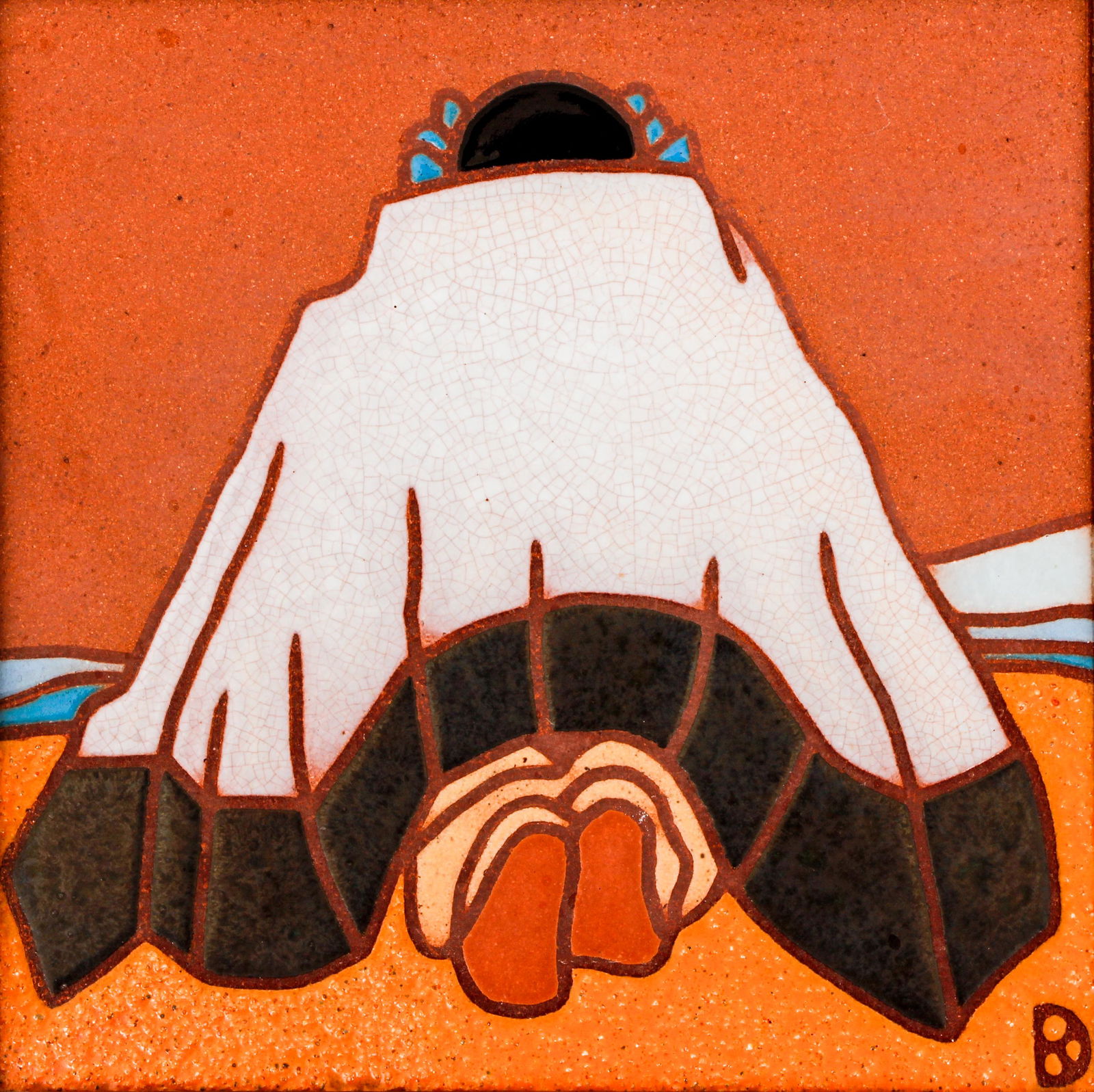 Dolona Roberts hand painted tile Rio Grande Woman (1 of 3)