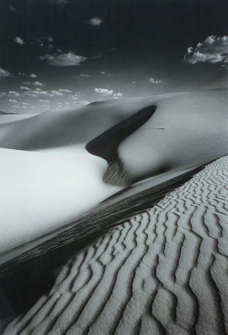 Clyde Butcher Sand Dunes Signed Photo: Butcher, Clyde (American/Florida, contemporary), Sand Dunes #5, silver gelatin photograph printed by Butcher in 1983, signed, titled and numbered 1/250 HPA in pencil on mat, with artist's stamps on re