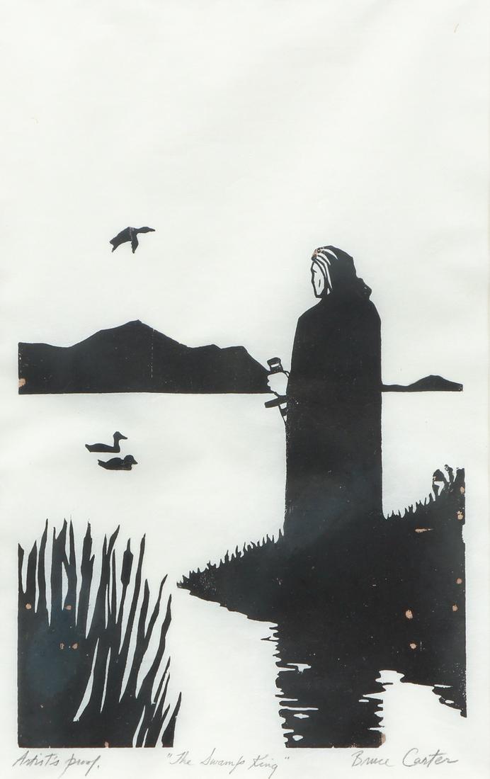 Bruce Carter Swamp King Woodblock Signed (1 of 9)