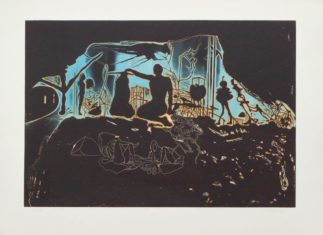 Jorge Castillo, "Jardin de Noche" 1975 Signed etching (1 of 7)