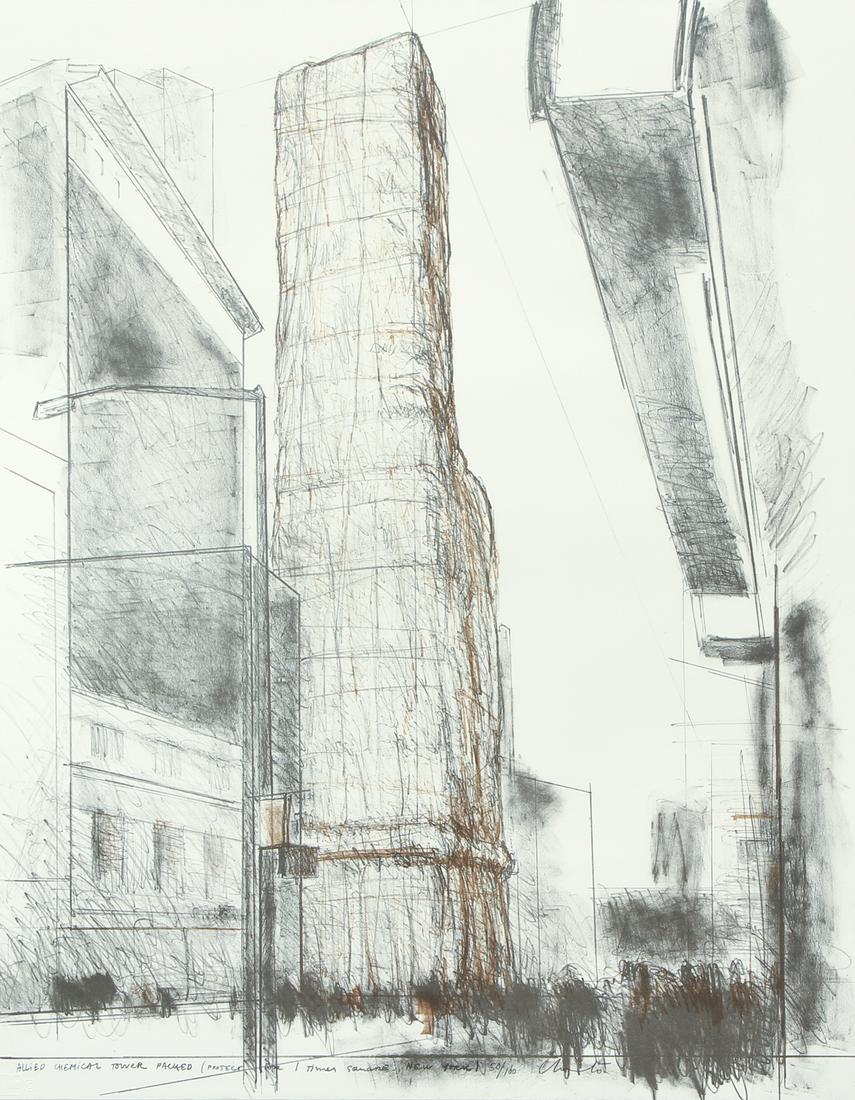 Christo 1971 signed litho Allied Chemical Tower (1 of 8)