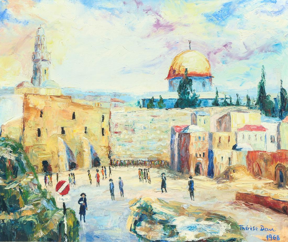Therese Dan 1968 painting Jerusalem The Western Wall (1 of 7)