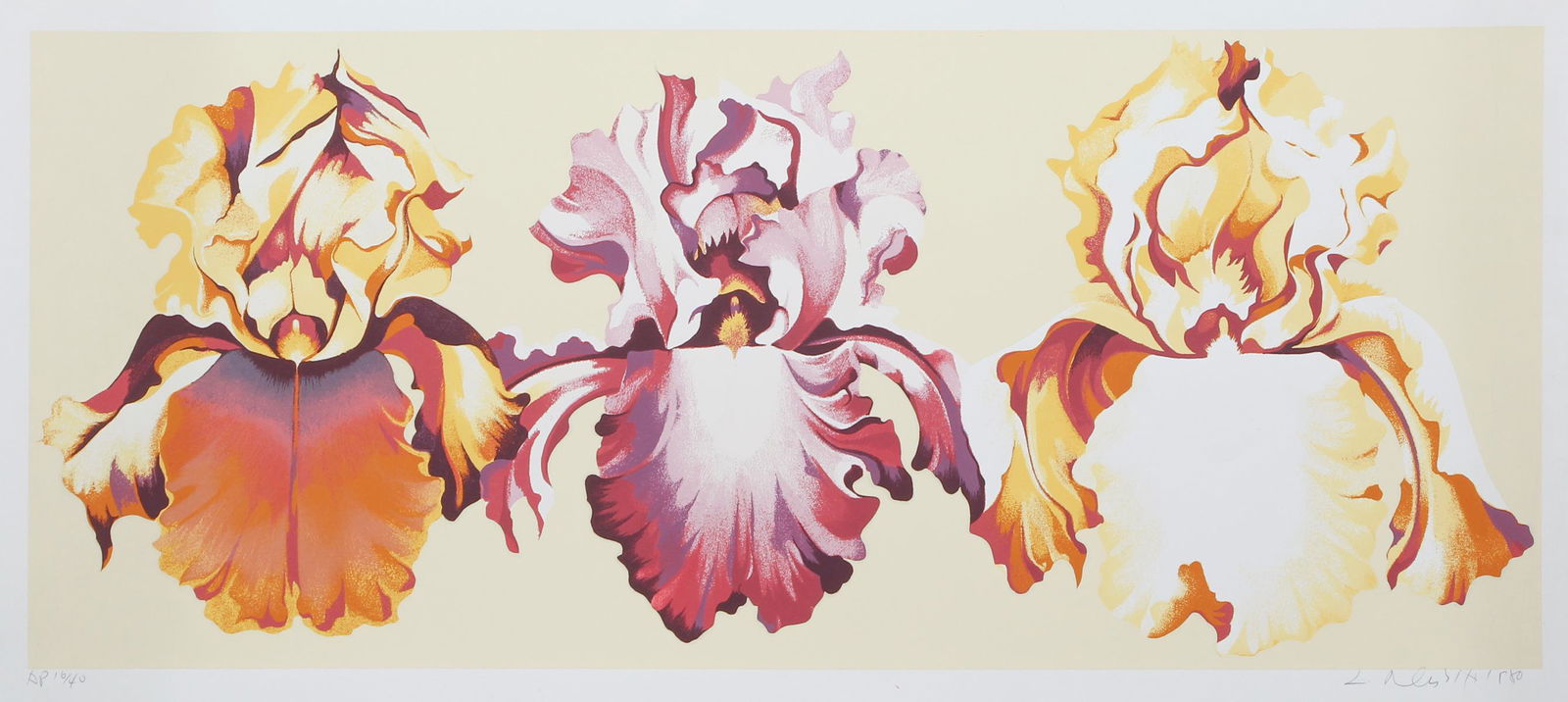 Lowell Nesbitt 3 Orchids orig litho (1 of 8)